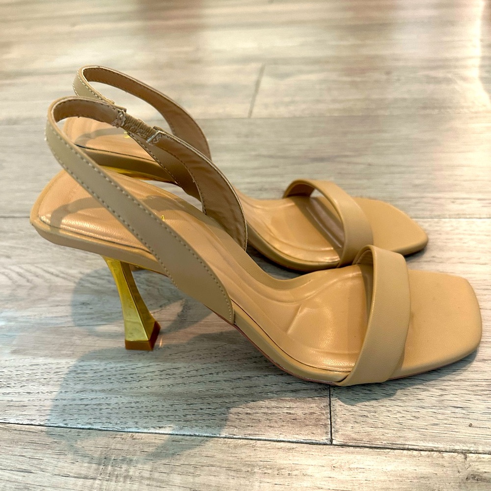 Zara nude sling back heels size 37